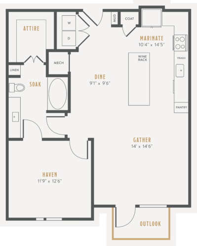 Alexan Lower Greenville One Bedroom Floor Plans A13