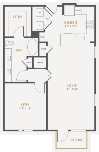 Alexan Lower Greenville One Bedroom Floor Plans A14
