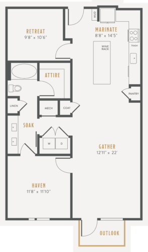 Alexan Lower Greenville One Bedroom Floor Plans A18
