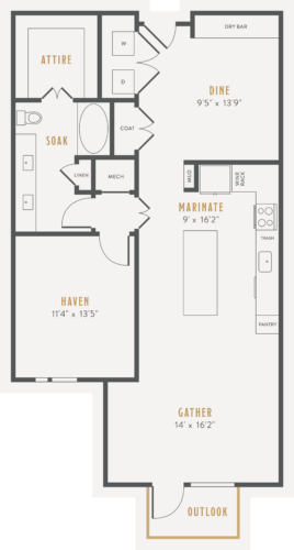 Alexan Lower Greenville One Bedroom Floor Plans A20