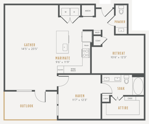 Alexan Lower Greenville One Bedroom Floor Plans A22