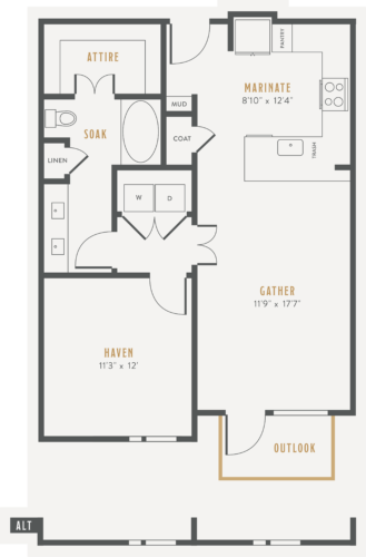 Alexan Lower Greenville One Bedroom Floor Plans A5