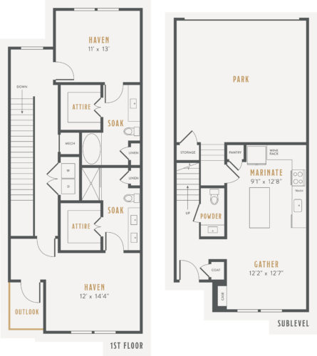 Alexan Lower Greenville Townhomes Floor Plans TH1