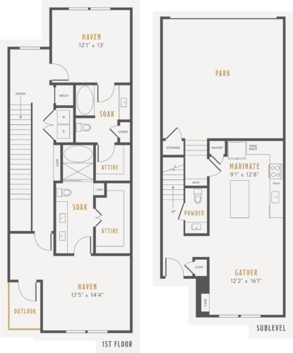 Alexan Lower Greenville Townhomes Floor Plans TH2