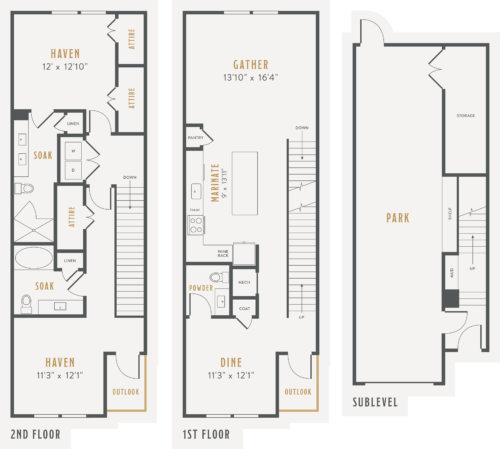 Alexan Lower Greenville Townhomes Floor Plans TH3