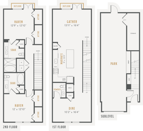 Alexan Lower Greenville Townhomes Floor Plans TH4
