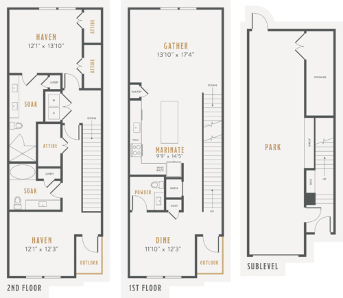 Alexan Lower Greenville Townhomes Floor Plans TH5