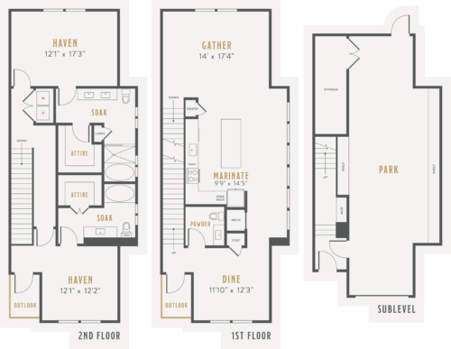 Alexan Lower Greenville Townhomes Floor Plans TH6