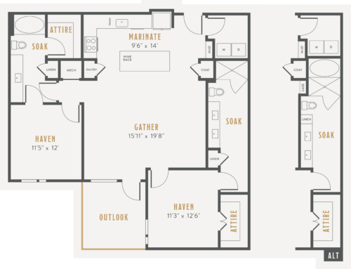 Alexan Lower Greenville Two Bedrooms Floor Plans B5