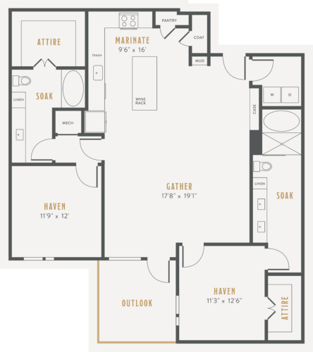 Alexan Lower Greenville Two Bedrooms Floor Plans B6